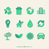 Vecteur gratuit symboles de recyclage vecteur icônes