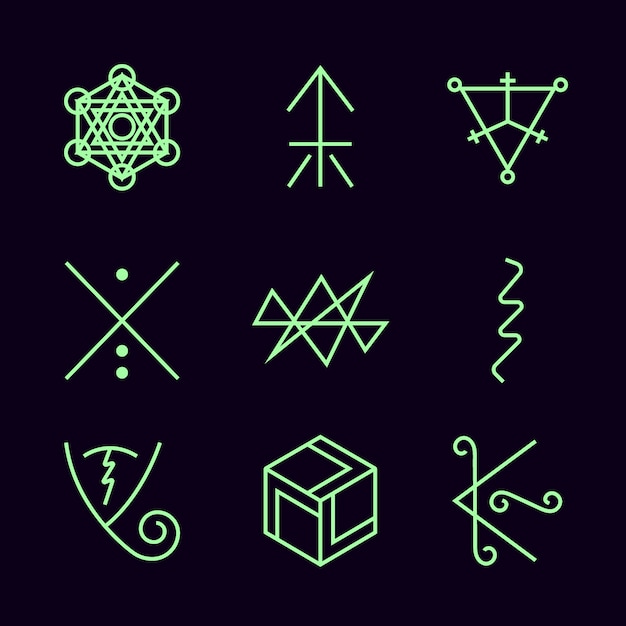 Vecteur gratuit symboles de reiki design plat