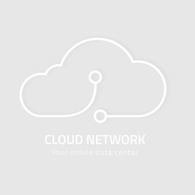 Vecteur gratuit système de réseautage numérique minimal cloud icon vector