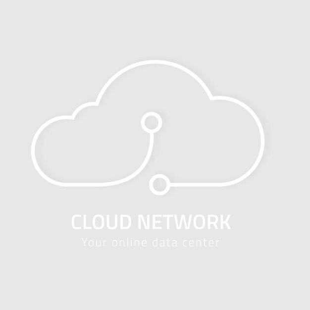 Système de réseautage numérique minimal cloud icon vector