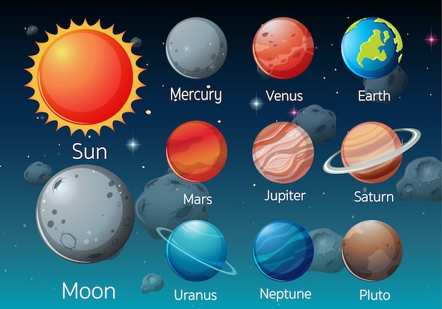 Vecteur gratuit système solaire dans la galaxie