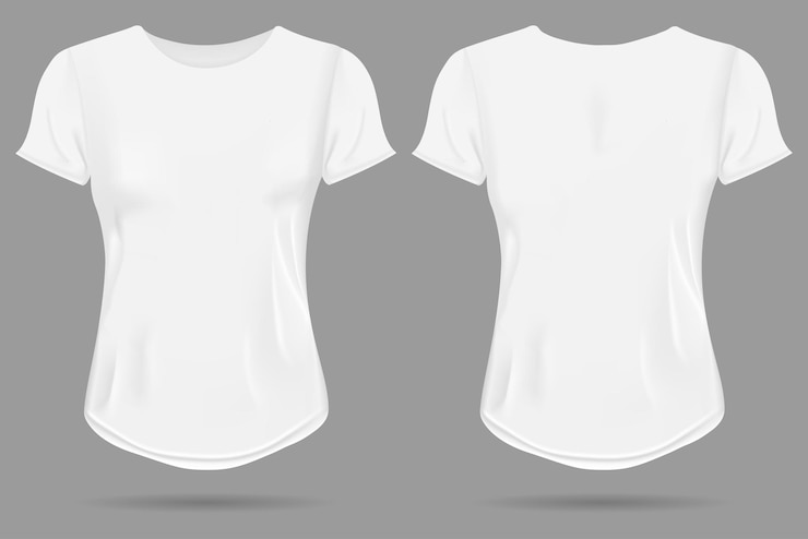 Vecteur gratuit t-shirt femme isolé réaliste blanc
