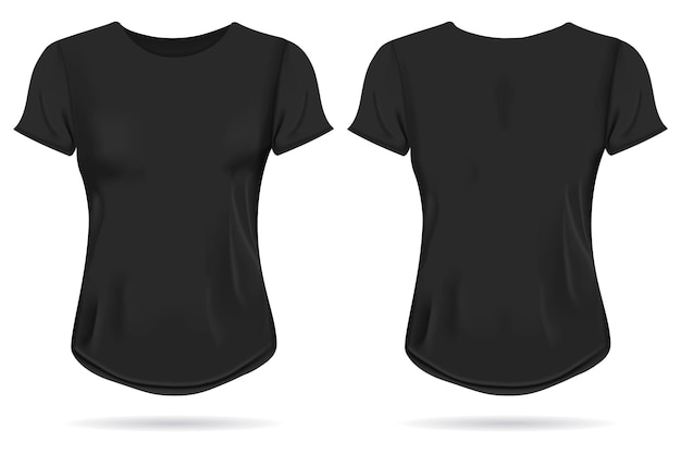 Vecteur gratuit t-shirt femme isolé réaliste noir