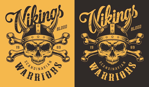 T-shirt Imprimé Avec Tête Viking