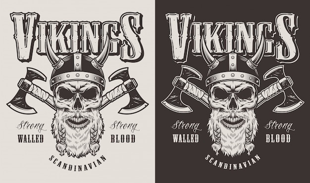 T-shirt Imprimé Avec Tête Viking