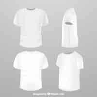 Vecteur gratuit t-shirt pour hommes dans différentes vues avec un style réaliste