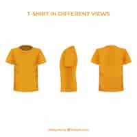 Vecteur gratuit t-shirt pour hommes dans différentes vues avec un style réaliste