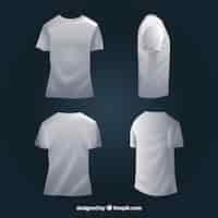 Vecteur gratuit t-shirt pour hommes dans différentes vues avec un style réaliste
