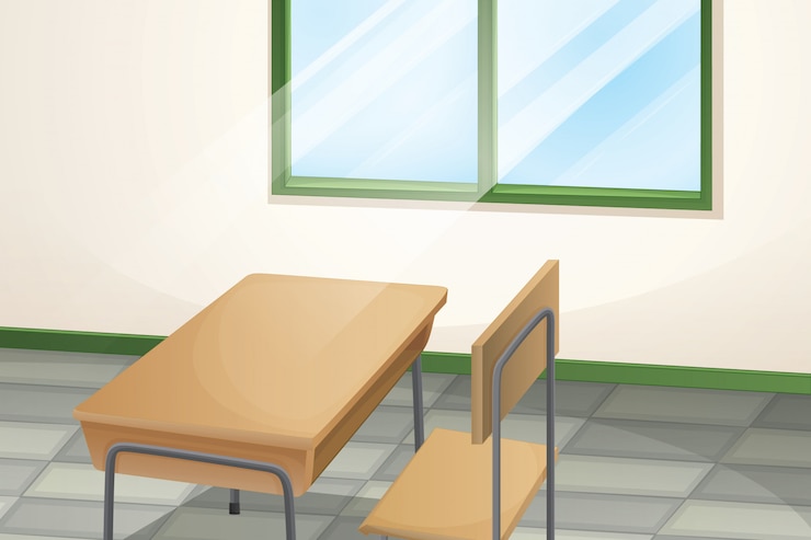 Vecteur gratuit table et chaise dans la chambre