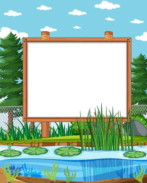 Tableau Blanc Vide Dans Un Paysage De Parc Naturel