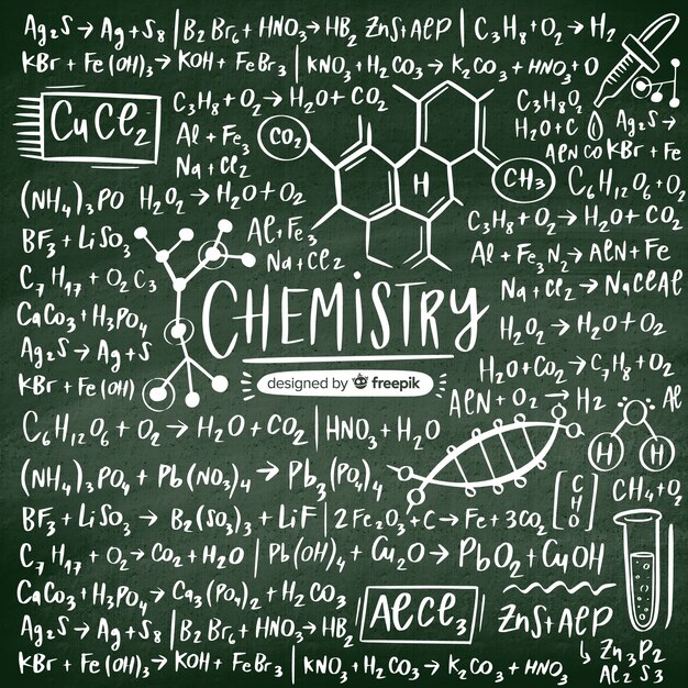 Tableau de chimie dessiné à la main