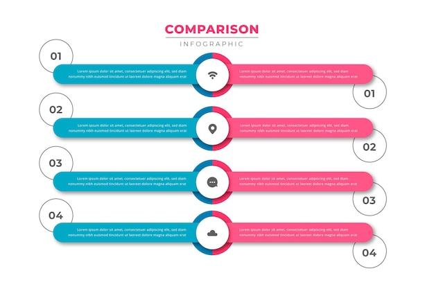 Vecteur gratuit tableau de comparaison infographique