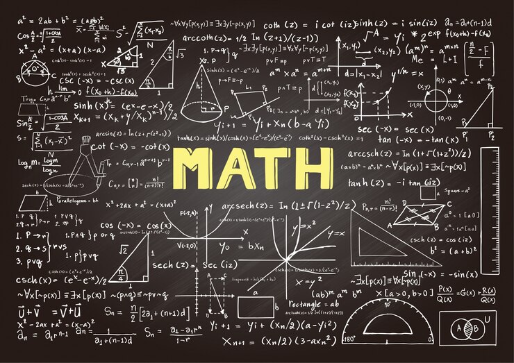 Vecteur gratuit tableau avec éléments mathématiques