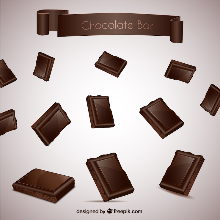 Vecteur gratuit tablette de chocolat noir