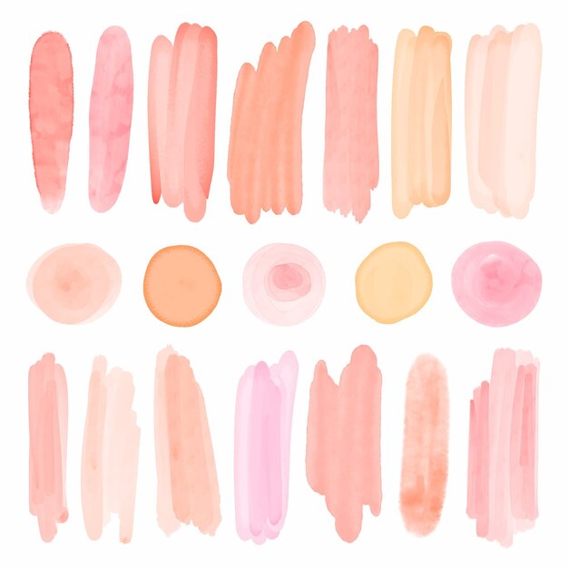 Taches d'aquarelle peintes à la main et coups de pinceau