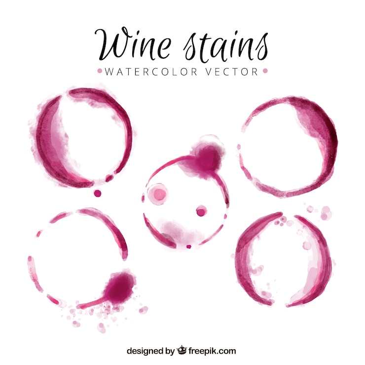 Vecteur gratuit taches de vin fait avec l'aquarelle