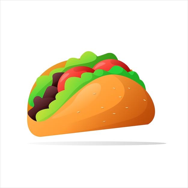 Vecteur gratuit un taco avec un taco dessus