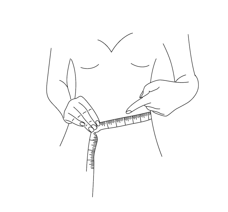 Vecteur gratuit taille des femmes avec ruban à mesurer perte de poids régime tour de taille icône éléments graphiques d'art en ligne