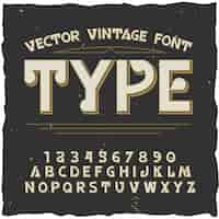 Vecteur gratuit tapez l'alphabet avec un style vintage