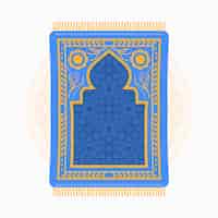Vecteur gratuit tapis de prière design plat dessiné à la main