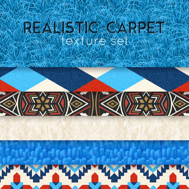 Vecteur gratuit tapis texture ensemble horizontal réaliste