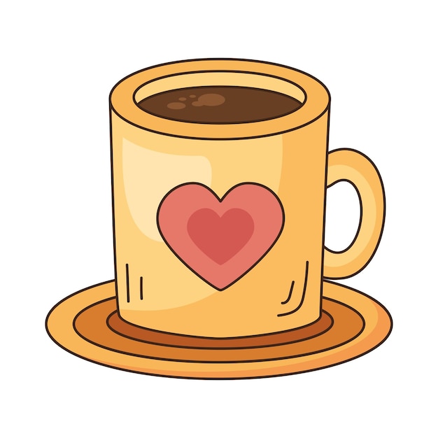 Vecteur gratuit tasse à café avec coeur