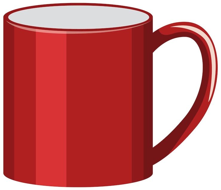 Vecteur gratuit une tasse de café sur fond blanc
