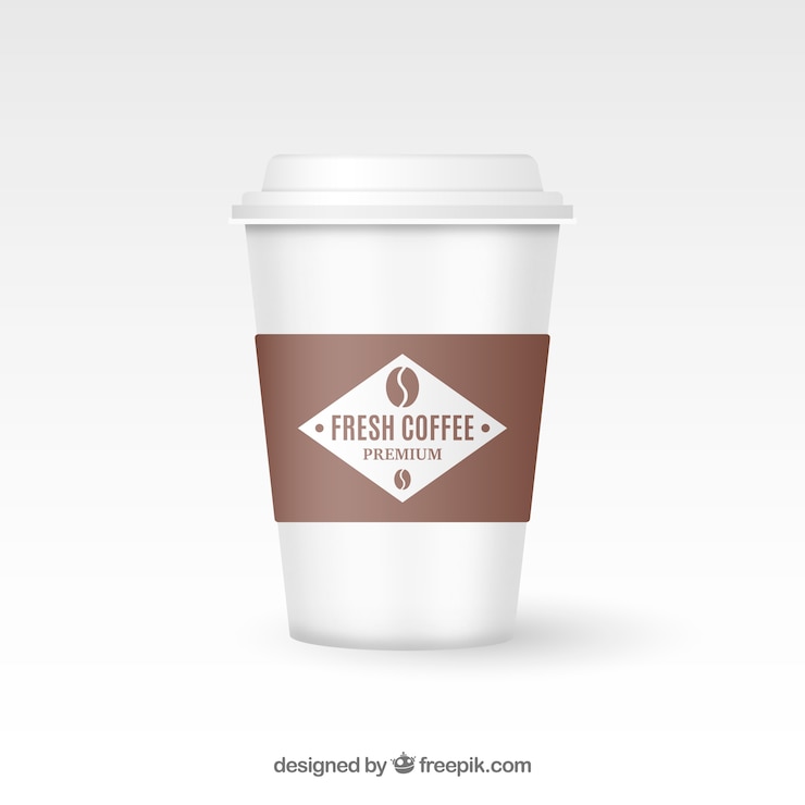 Vecteur gratuit tasse à café en papier réaliste