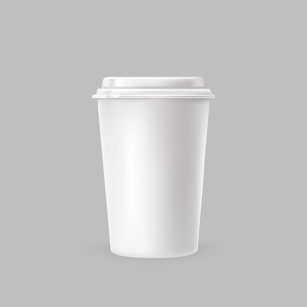 Vecteur gratuit tasse en plastique blanche