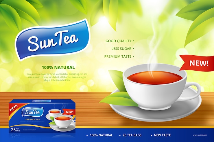 Vecteur gratuit tasse de thé annonce