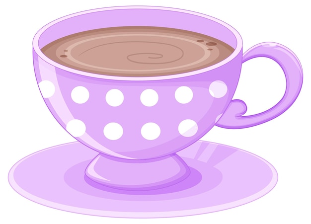 Vecteur gratuit une tasse de thé de couleur violette