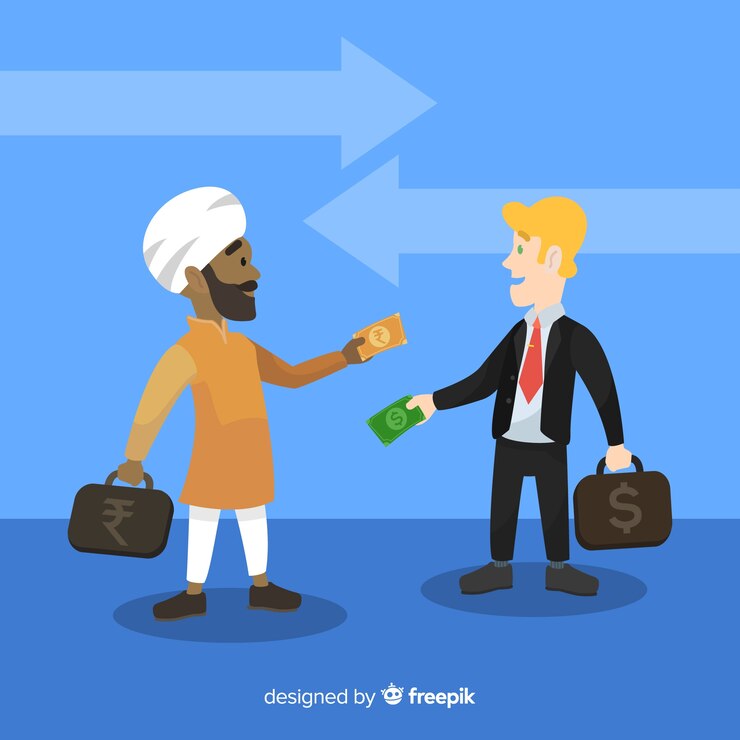Vecteur gratuit taux de change de la roupie indienne