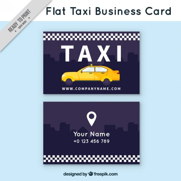 En Taxi Plat Carte De Visite