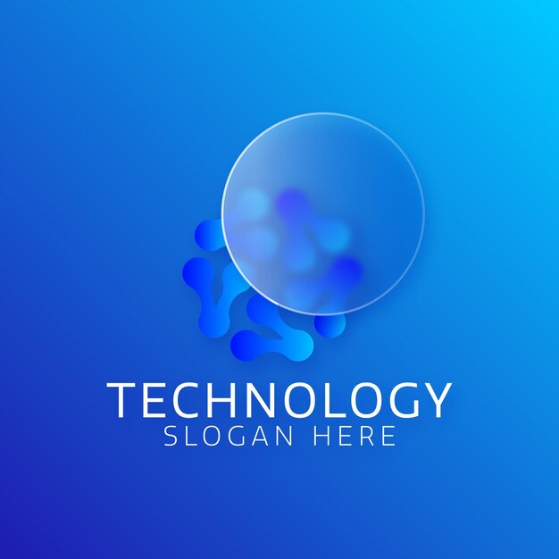 Tech technologie logo verre morphisme illustration vectorielle