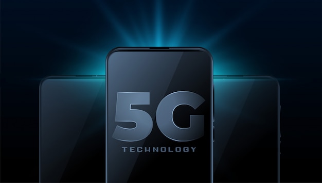 Technologie Internet sans fil 5g avec smartphone réaliste