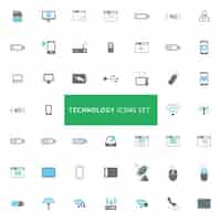 Vecteur gratuit technology icons set