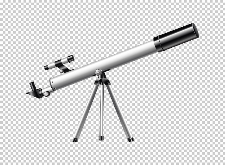 Vecteur gratuit télescope moderne sur fond transparent