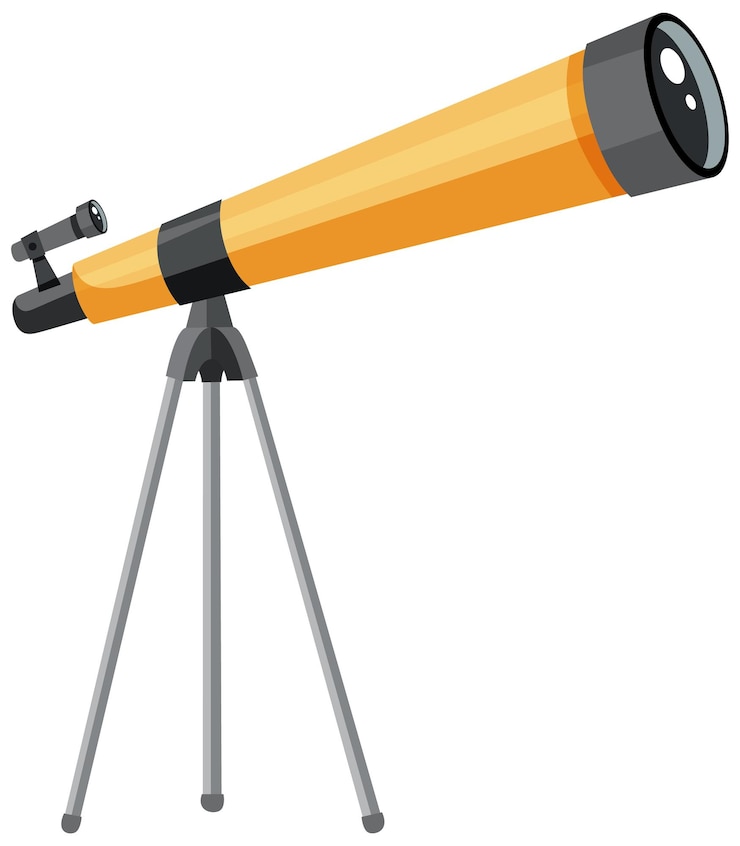 Vecteur gratuit télescope avec trépied
