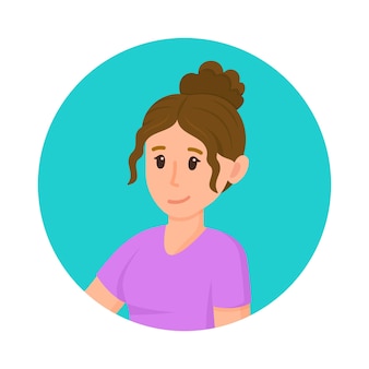 Télévision illustration vectorielle d'avatar de femme avatar d'une jeune femme souriante