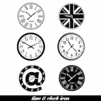 Vecteur gratuit le temps et l'horloge fond set élément de design