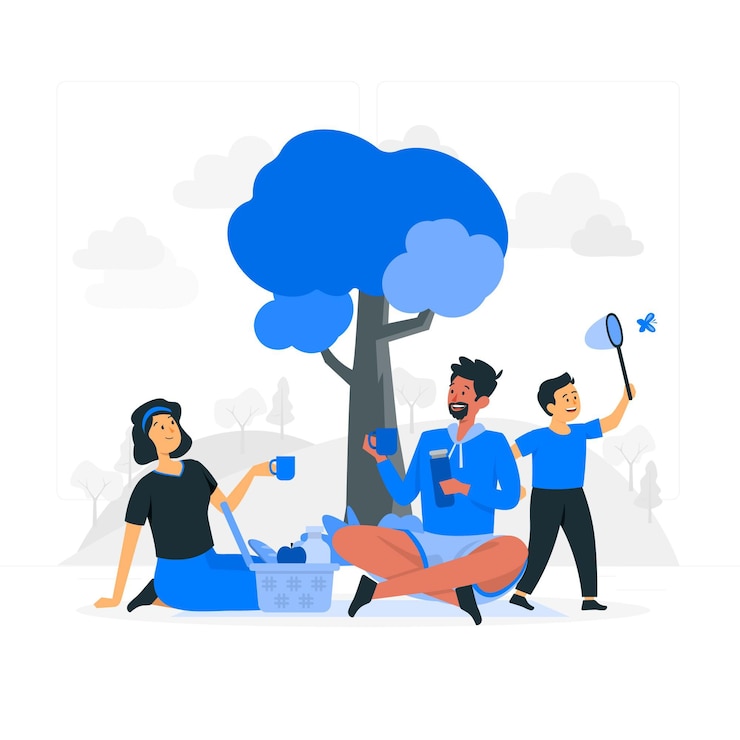 Vecteur gratuit temps de qualité dans l'illustration de concept de nature