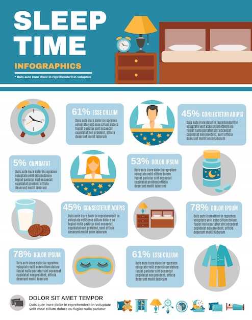 Vecteur gratuit temps de sommeil infographique