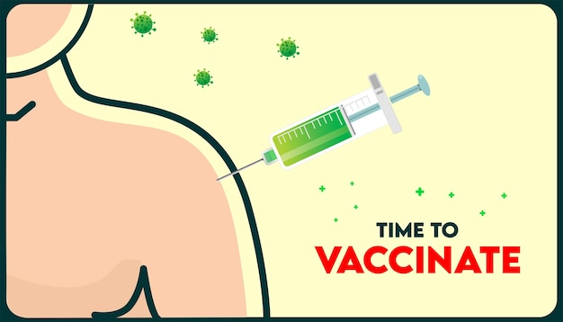 Temps de vacciner le vecteur de fond de l'affiche