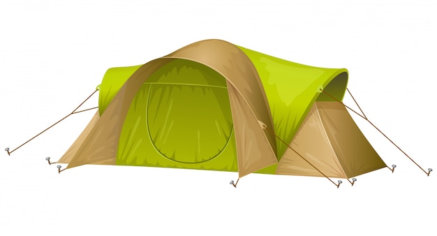 Vecteur gratuit tente touristique isolée