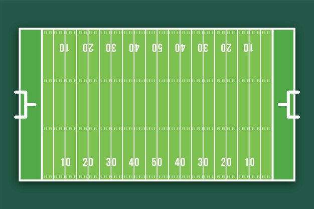 Terrain de football américain design plat