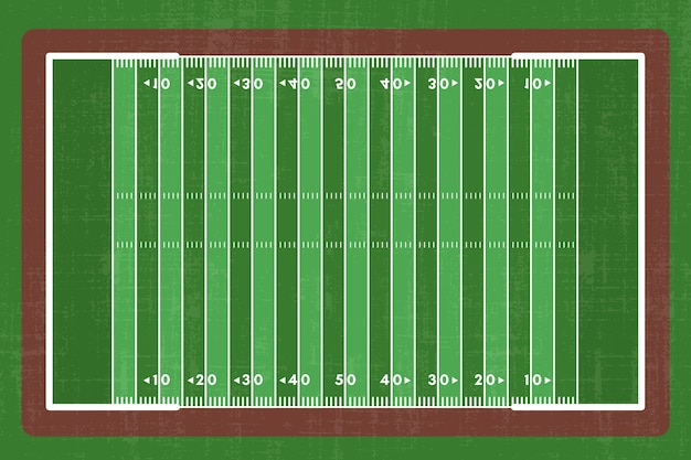 Terrain de football américain design plat