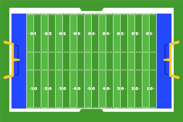 Vecteur gratuit terrain de football américain design plat