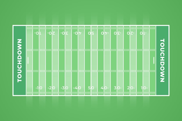 Terrain de football américain design plat
