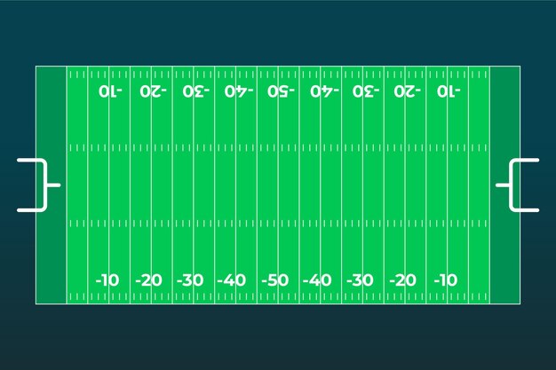 Terrain de football américain design plat