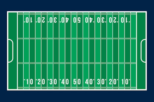 Terrain de football américain design plat